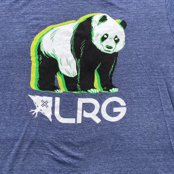 Lifted Research Group LRG Navy Heather Wavy Panda Shirt New Mens‎ XL - Picture 2 of 6